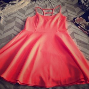 Coral skater dress